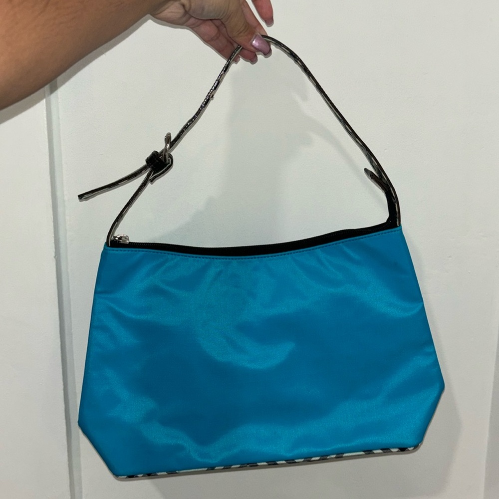 Authentic Blue Burberry Nylon Shoulder Bag